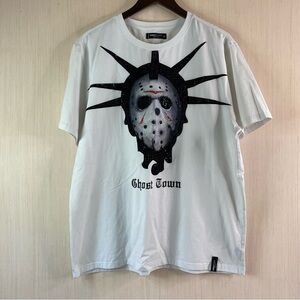 Roku Studio Rhinestone Ghost Town Tee Featuring Horror-Inspired Graphic XXL